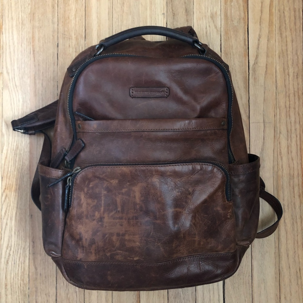 Frye Logan Leather Backpack Dark Brown